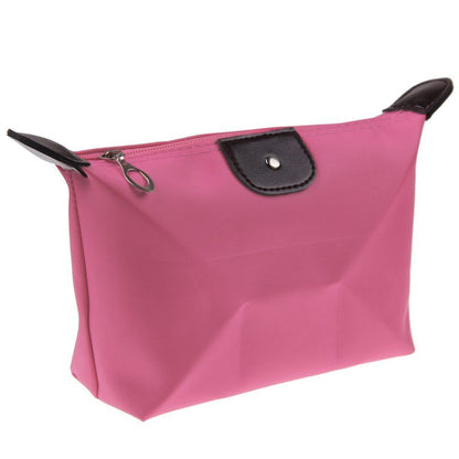 Travel Cosmetic Makeup Bag Organizer Waterproof Nylon Red Zipper Toiletry Case