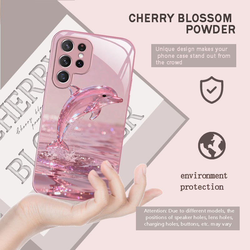 For Galaxy S26 Ultra/25/24/23 Metal &Glass Painted Dragon Shockproof Phone Case