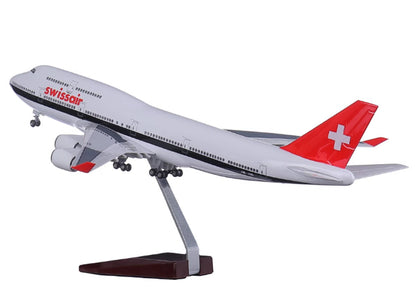 1:150 47CM Swissair BOEING 747-400 Airplane Landing Gear Resin Aircraft Model