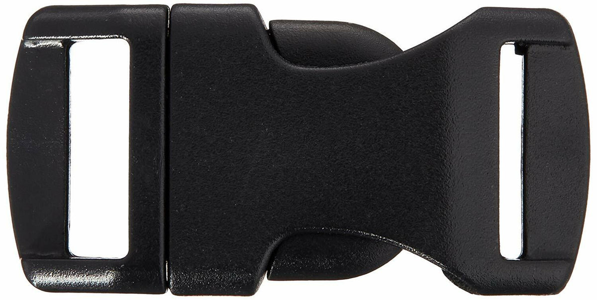 120 Pack Contoured Side Release Small Black Plastic Buckles for 1/2" Straps