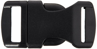 120 Pack Contoured Side Release Small Black Plastic Buckles for 1/2" Straps
