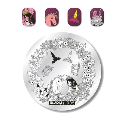 Nail Art Tools Stamping Stainless Steel Designs Shiny Pattern Stencils 5.5x5.5cm