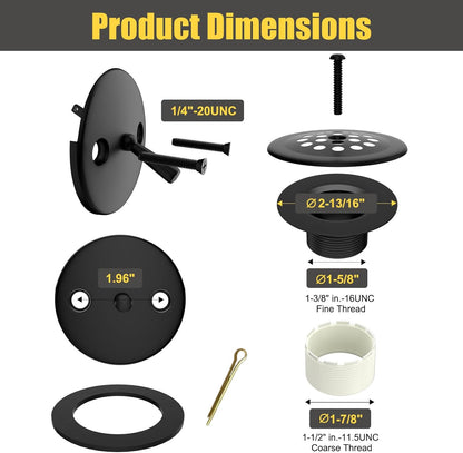 Trip Lever Tub Drain Kit, Bathtub Drains Stopper Replacement Set with Trip Lever