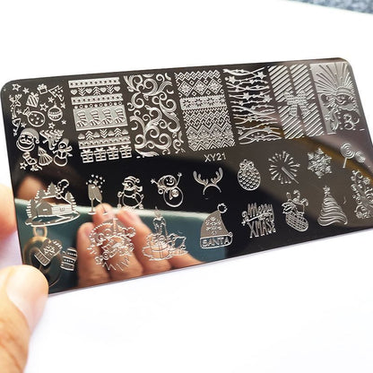 Nail Art Tool Metal Snowflake Flower DIY Stamping Plates Printing Stencil 6x12cm