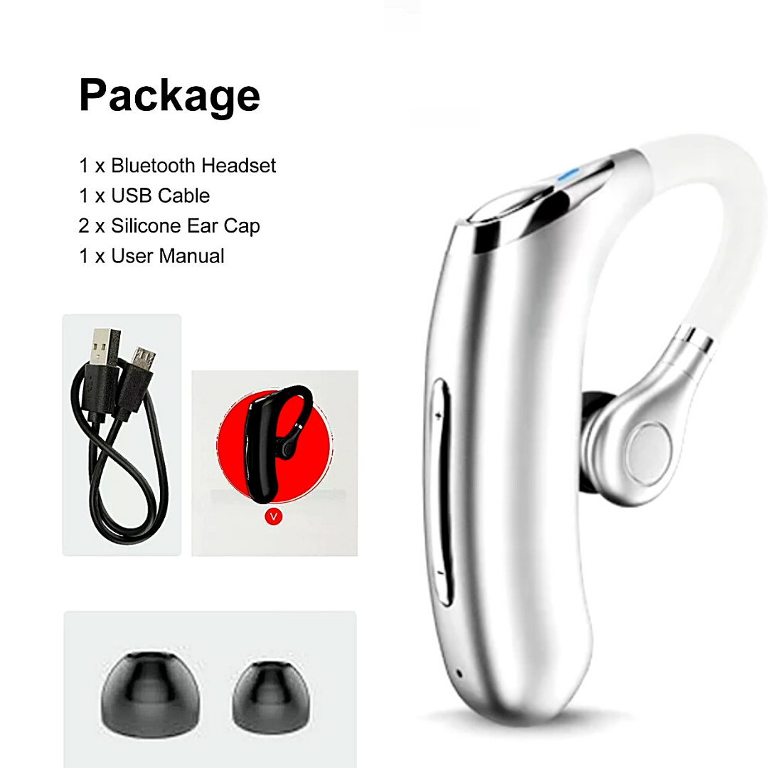 Wireless Bluetooth 5.0 Earpiece Headset Driving Trucker Earbuds Noise Cancelling