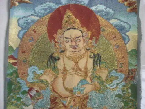 Beautiful Tibetan Silk Inwrought Buddha Thangka Decor Collect