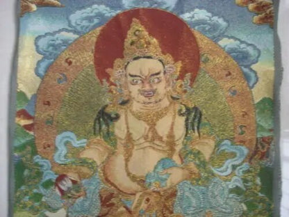 Beautiful Tibetan Silk Inwrought Buddha Thangka Decor Collect
