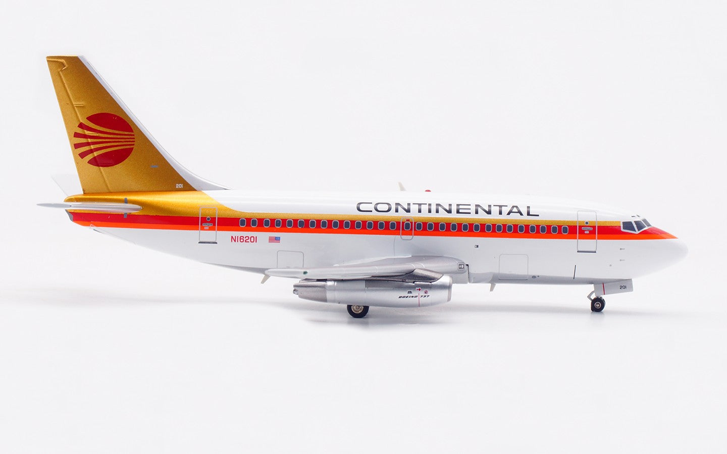 1:200 InFlight CONTINENTAL B737-100 Passenger Airplane Diecast Aircraft Model
