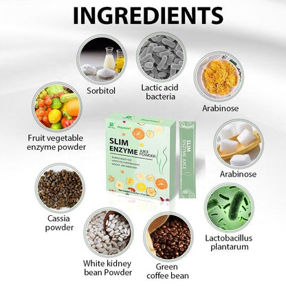 Slimming Tea Enzyme Herbal Powder Flat Belly Lose Weight Detox Juice Tea 6g*12