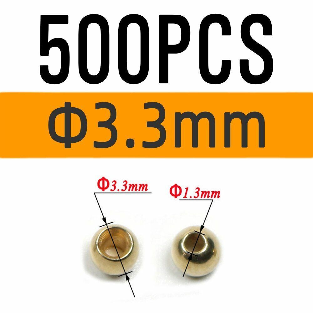 Brass Beads Head 100/500/1000 PCS Fly Tying Nymph Streamer Bugs Hook 2.4mm 2.8mm