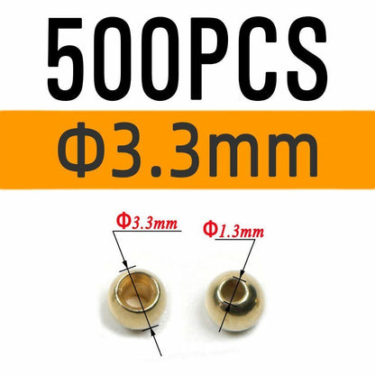 Brass Beads Head 100/500/1000 PCS Fly Tying Nymph Streamer Bugs Hook 2.4mm 2.8mm