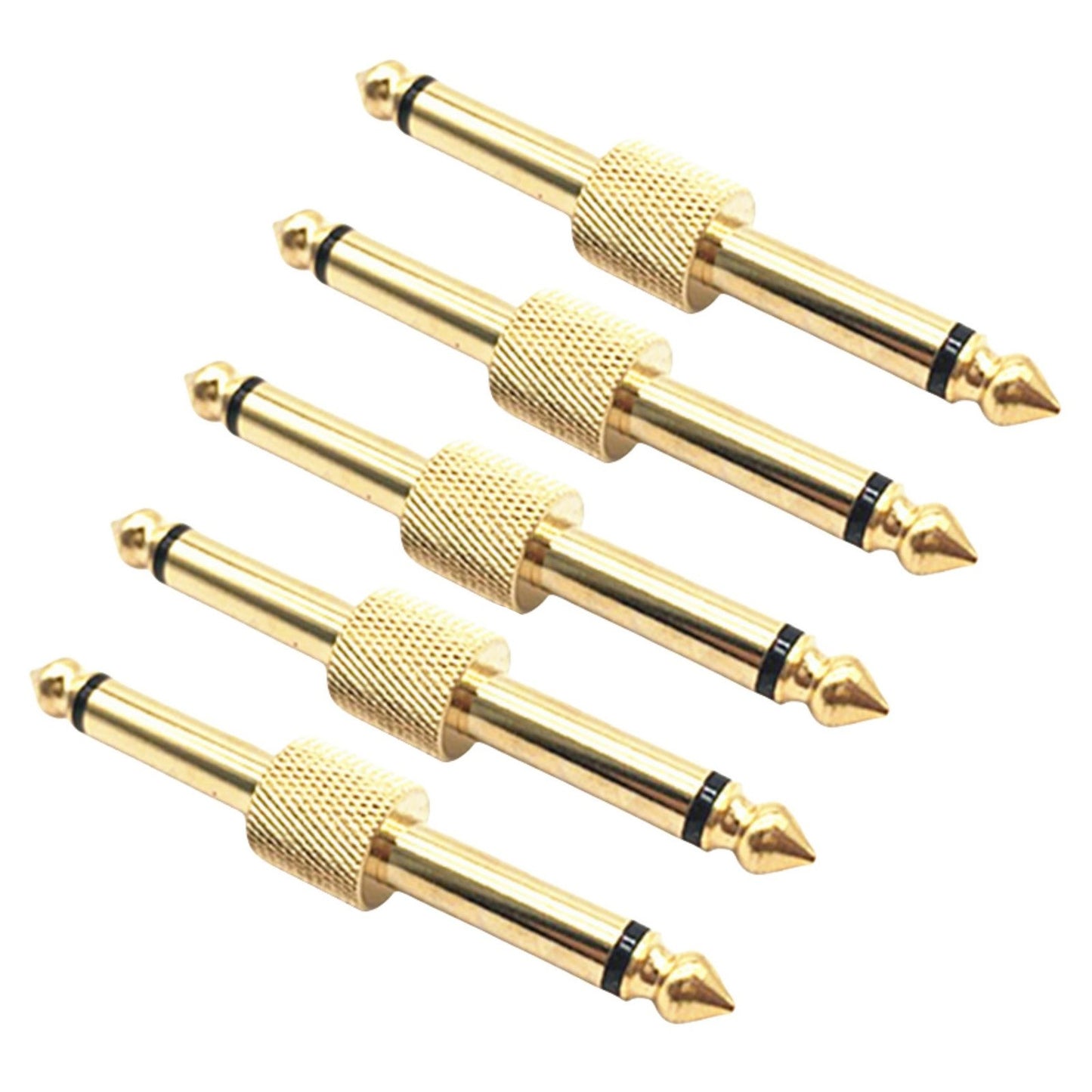 5PCS New 6.35mm male to male Mono audio adapter With gold plated design