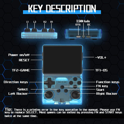 R40S PRO Handheld Game Console 3.5 Inch IPS Screen Mini Retro Console 30000Games