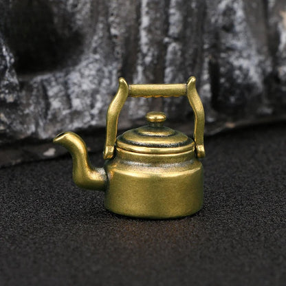 2.8cm Retro Brass Fingertip Teapot Pocket Incense Burner Tea Pet Home Decor