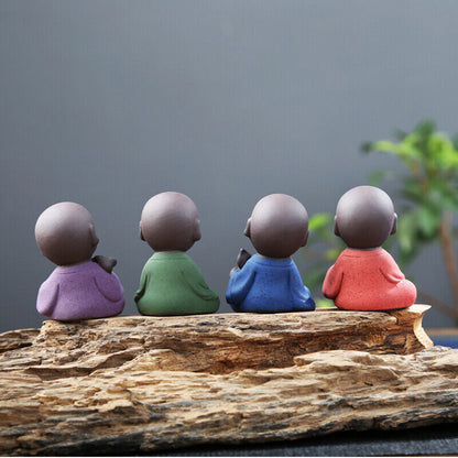 5pcs/lot Little Monk Zisha Tea Pet Lovely House Decoration Tea Play Mascot Boys