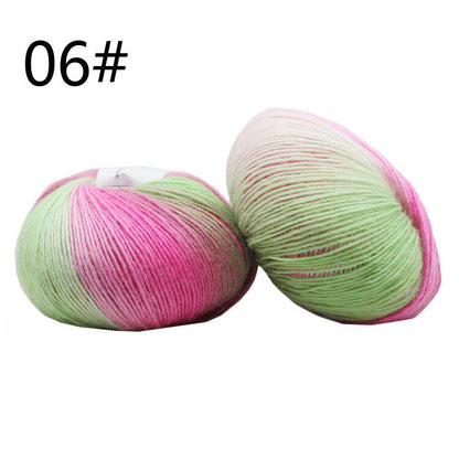 Hot Sale 50g Crochet soft Rainbow Dyeing Wool Yarn Crafts Hand Knitting Yarn