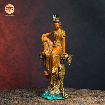 China High Quality Hand Brass Casting Guanyin Free Bodhisattva Kwan-yin Statue