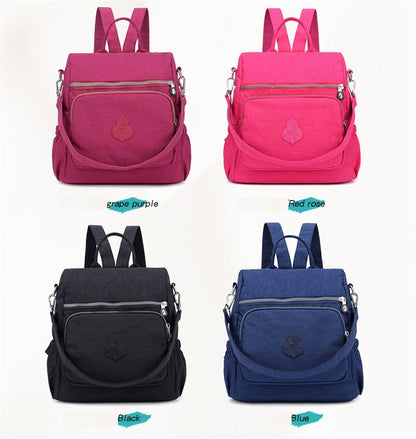 Fashion Women Backpack School Bags Nylon Cloth Waterproof Backpack Large Bookbag