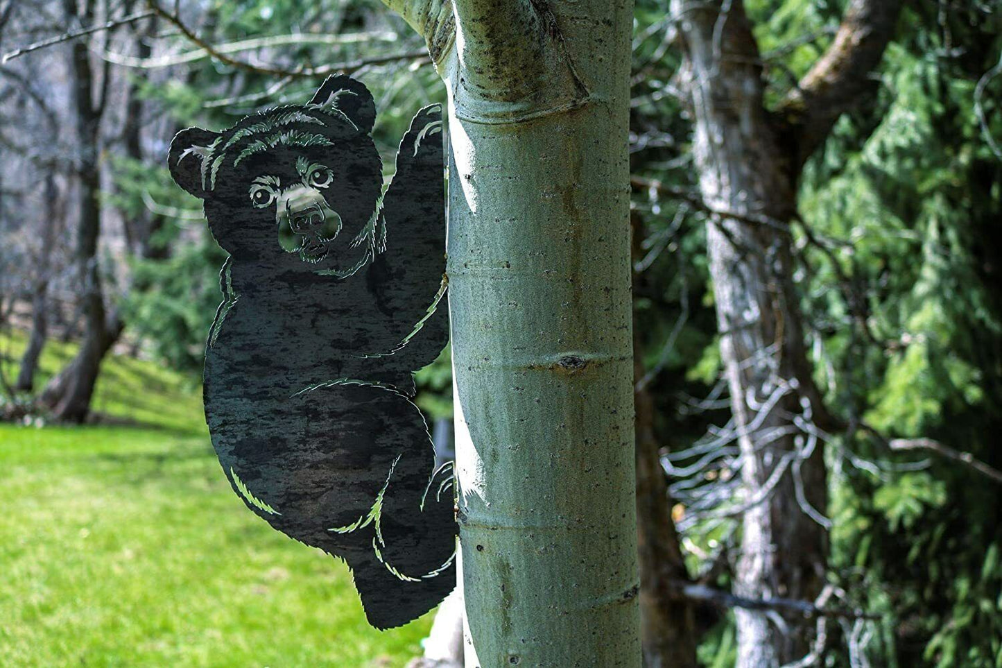 Bear Cub Decoration | Garden Art | Backyard Art | Tree Art | Silhouette Art