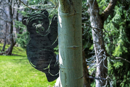 Bear Cub Decoration | Garden Art | Backyard Art | Tree Art | Silhouette Art