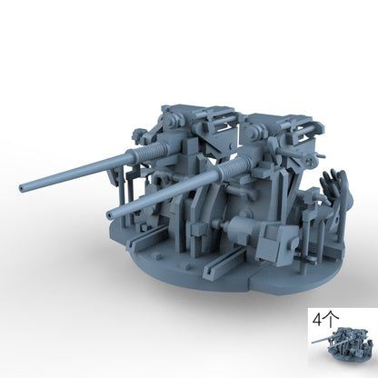 LYCG350392 1/350 Model Upgrade Parts Twin Mount 76/50 Mk33 Gun 4 PCS