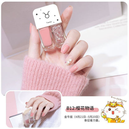 Nail Polish 2 Pcs Manicure Constellation Double Colors Matte UV Gel Lacquer Soak
