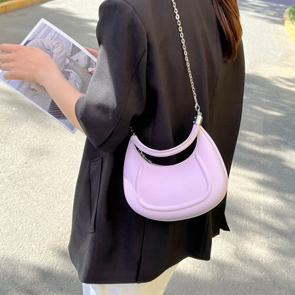 Chain Shoulder Bag Synthetic Leather Crossbody Satchel Handbag 23*19*11CM Zipper