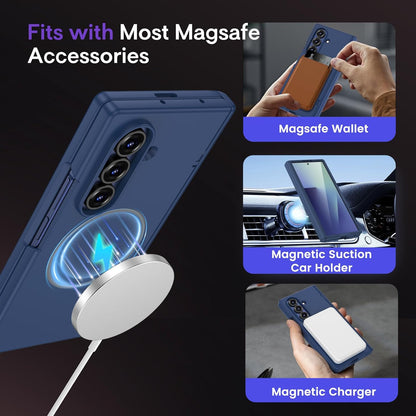 for Z Fold 7 Magnetic Case with Belt Clip Holster, [Compatible with Magsafe] [Te