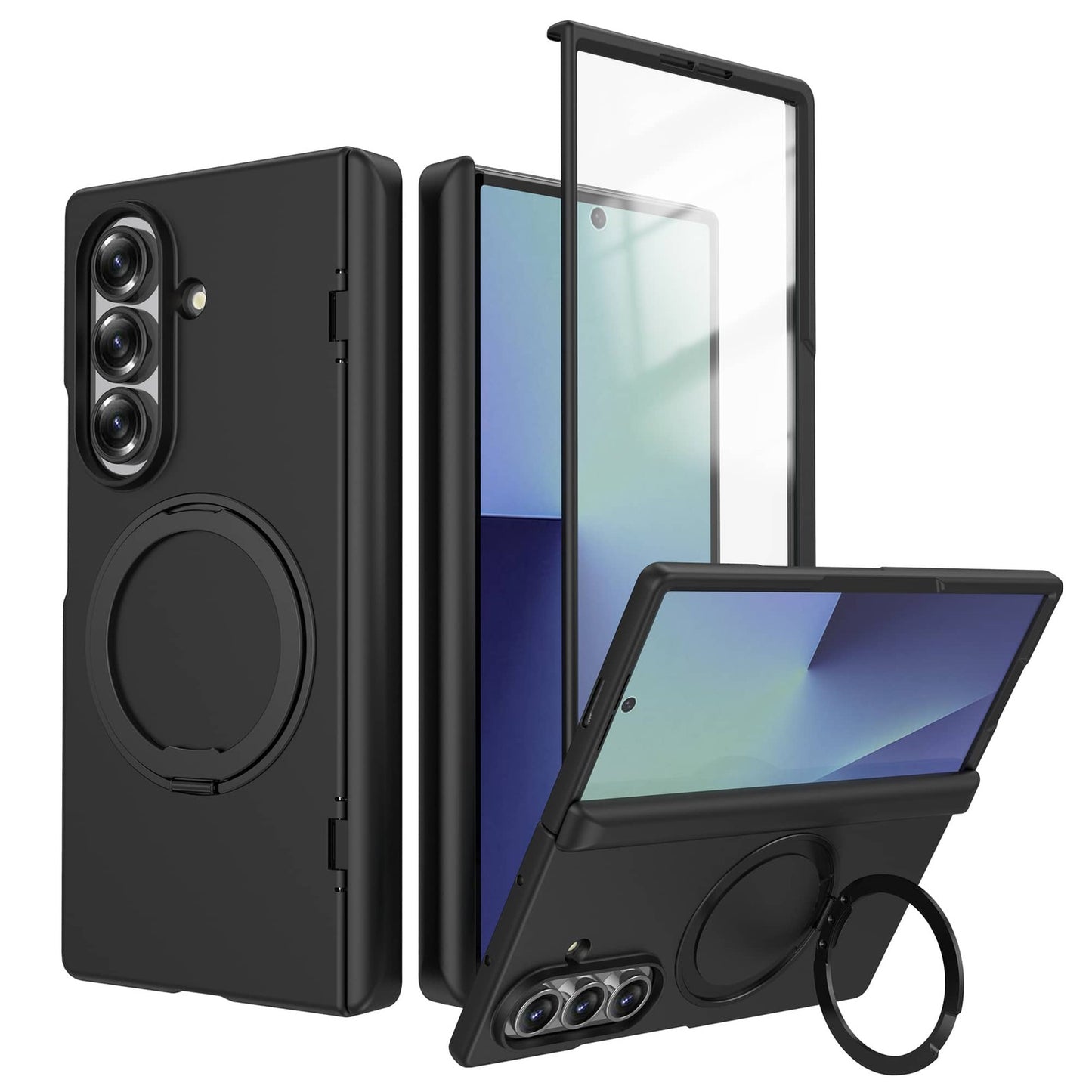 For Samsung Galaxy Z Fold 7 Magnetic Case 360 Kickstand & Ring Holder Shockproof