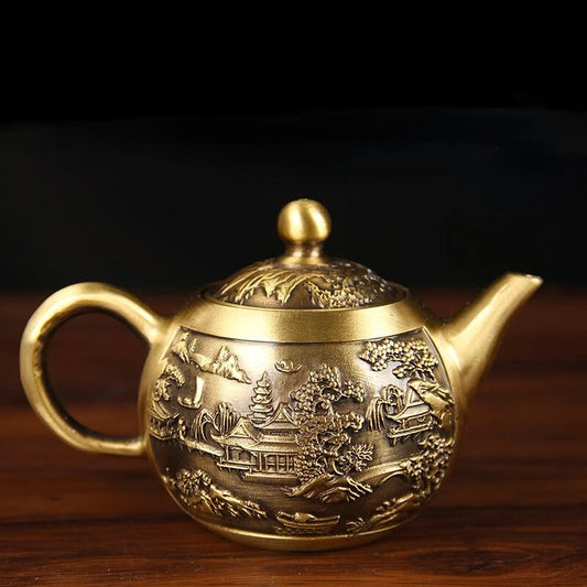 Brass Teapot Water Kettle Home Tea Set Ware Tea Pot Ornaments Handicrafts