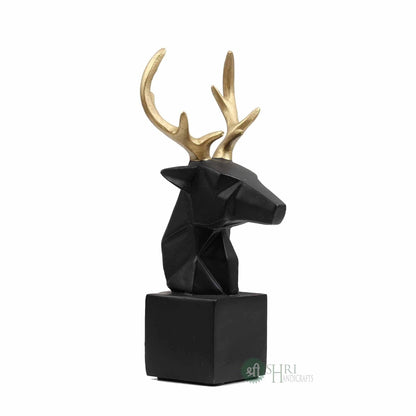Polyresin Statue Deer Head Geometric Animal Idol Figurine Home Decor