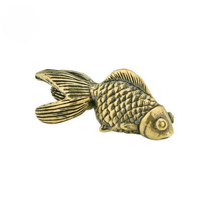 Solid Brass Fish Figurines Miniatures Antique Feng Shui Desktop Ornament Craft
