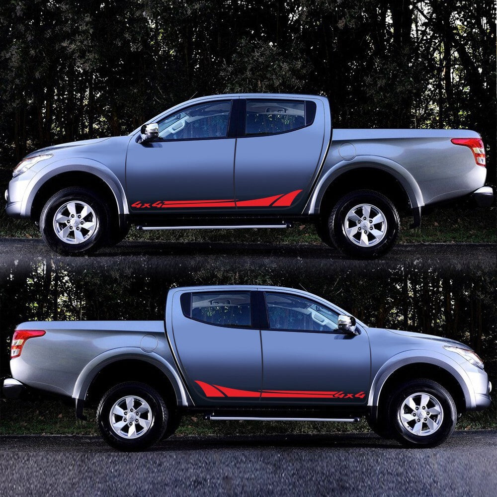2PCS For Mitsubishi All Models Car Sticker Side Racing Sport Stripe Vinyl Decals
