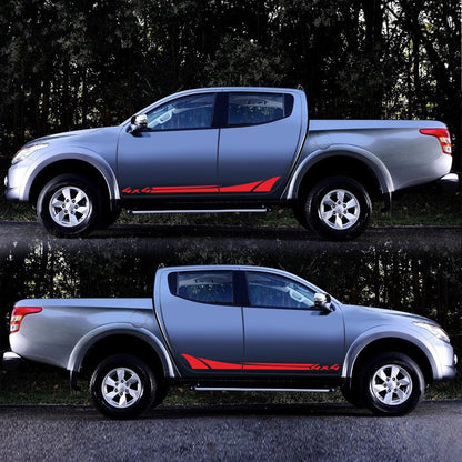 2PCS For Mitsubishi All Models Car Sticker Side Racing Sport Stripe Vinyl Decals