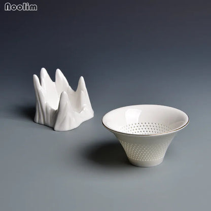 Mountain Peak Jade Porcelain Tea Filter Strainer Creative Teahouse Ceramic