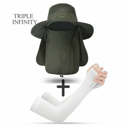 Summer Large Bucket Hat Foldable Breathable Hiking Fishing Camping 10*56-60 CM