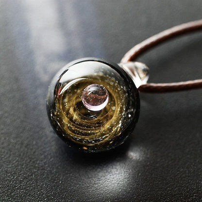 Necklace Pendant Nebula Cosmic Handmade Galaxy Men Women Jewelry 45cm Glass Rope