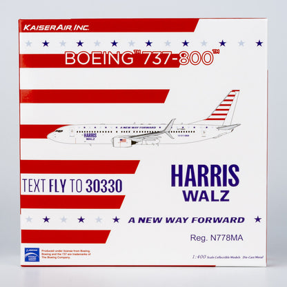 1:400 NGmodels KaiserAir Boeing 737-800 Passenger Airplane Diecast Model