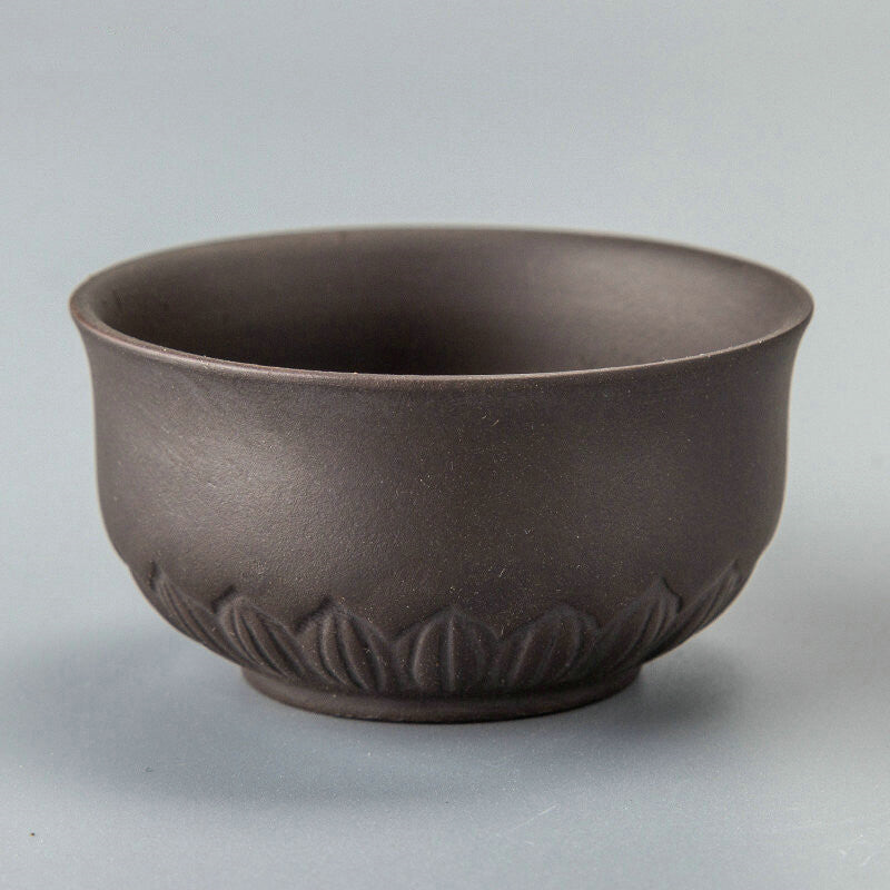 2Pcs Lot Real Yixing Zisha Tea Cup 60Ml Carved Cup of Tea Purple Clay Tea Cups