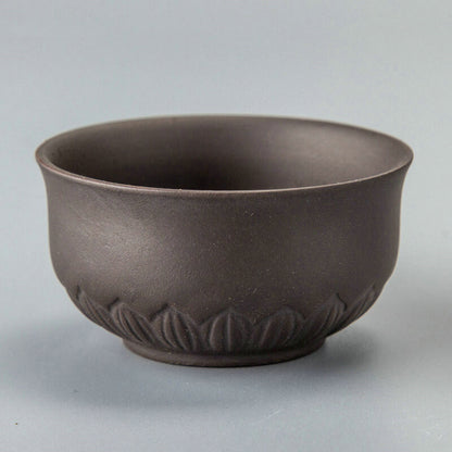 2Pcs Lot Real Yixing Zisha Tea Cup 60Ml Carved Cup of Tea Purple Clay Tea Cups