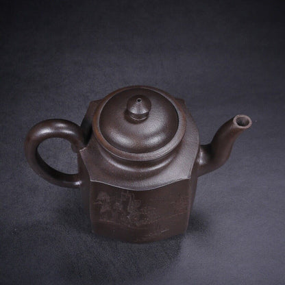 Chinese Yixing Zisha Clay Handmade Exquisite Teapot（四方 底款：周桂珍）