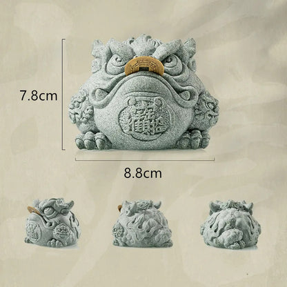 Chinese Stone Tea Pet Ornaments Toad Tea Figurine Sculpture Teaware Accessorie