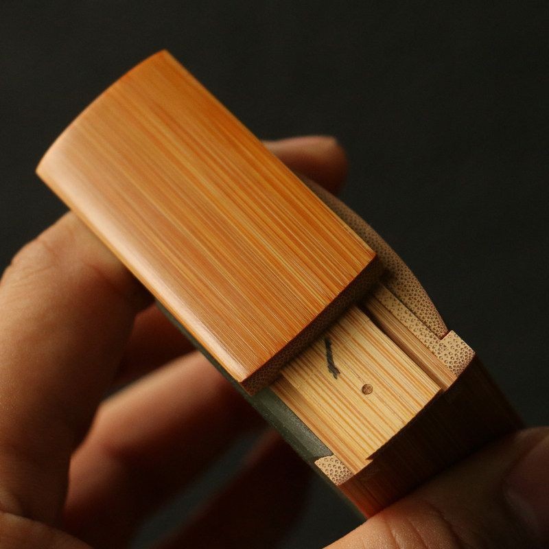 Handmade Aged Bamboo Cricket Cage Box Mortise Tenon Singing Insect Keeper