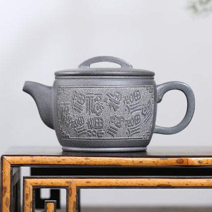 Hanwa Pot Marked Real Yixing Zisha Qinghui Clay Tea Pot Hand Carved Blessing New