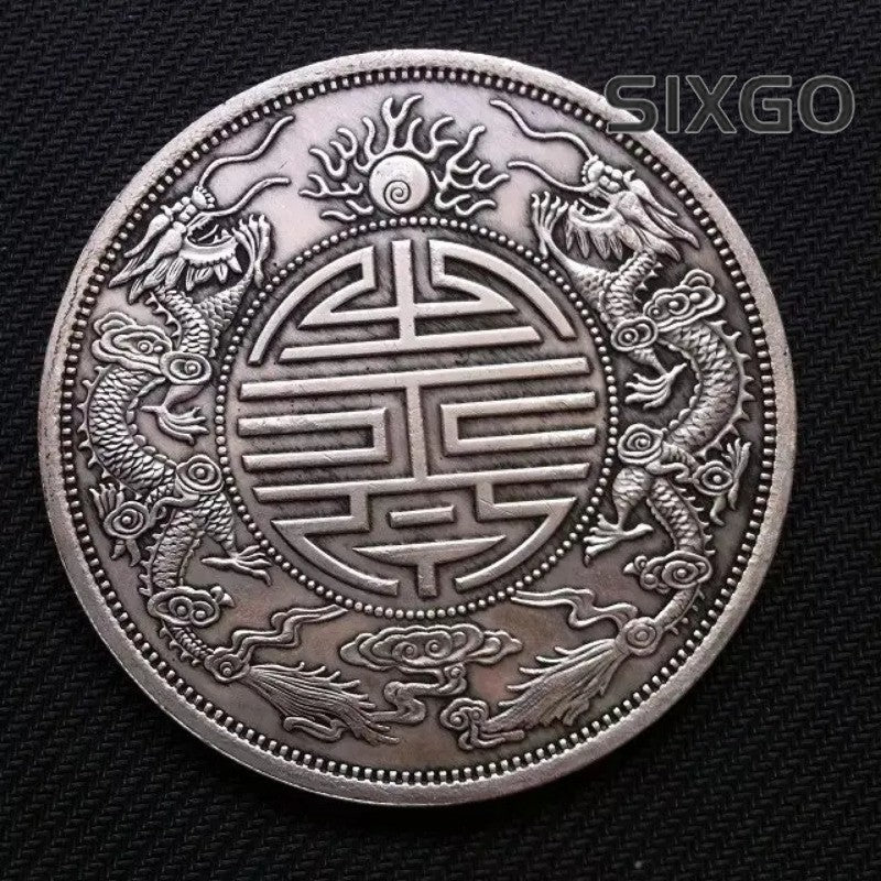 8.8cm China Qing Dynasty Tibet Silver Yuan Shikai Statue Coin Home Decoration