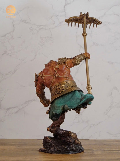 12.5" Brass Pigsy Statue Marshal Tianpeng Figure Sculpture Artwork Collection