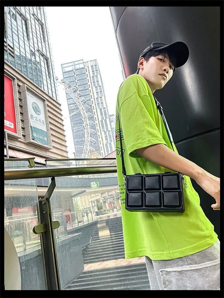 Men's Small Shoulder Bag Suitcase Shape Crossbody Bags Handbag