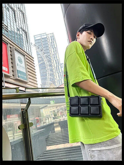 Men's Small Shoulder Bag Suitcase Shape Crossbody Bags Handbag