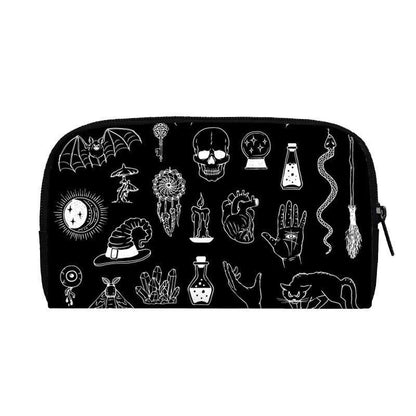 Cute Black Witch Wallet Money Bags Skull Gothic Purses Credit Card Phone Holder