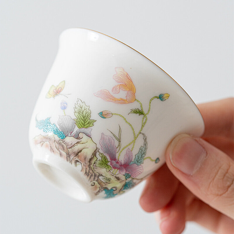 Porcelain Tea Cup Handpainted Master Cup For Lady 75ml Kungfu Cup Beautiful Cup